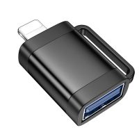 Адаптер OTG HOCO UA31A iP тато на USB мама Black