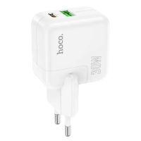 Зарядний пристрій HOCO C111A Lucky dual-port PD30W+QC3.0 charger White
