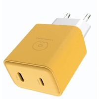 Зарядний пристрій WUW-C189 PD 20W Charger USB C + USB C yellow white