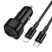 Автомобільний зарядний пристрій BOROFONE BZ34B Cloud PD38W(1C1A) set (C to iP) Black