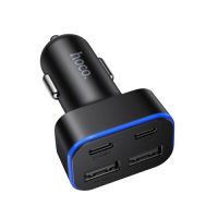 Автомобільний зарядний пристрій HOCO Z63 Barry four-port Black