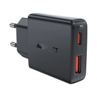 Зарядний пристрій ACEFAST A69 PD30W GaN (USB-A+USB-C) ultra-thin charger Black
