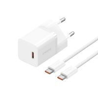 Зарядний пристрій з кабелем Baseus GaN5 Fast Charger(mini) 1C 30W EU Moon White(With: Fast Type-C)