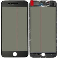 Скло дисплея IPhone 7 Plus (5.5") для переклеювання з рамкою та OCA + полярик Black