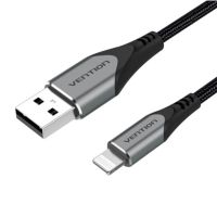 Кабель USB Lightning Vention USB 2.0 A to Lightning Cable 2M Gray Aluminum Alloy Type (LABHH)