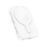 Повербанк (PowerBank) Hoco J117A 10000 mAh магнітний з бездротовою зарядкою, Білий