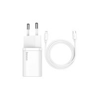 Блок USB Type-C Baseus Super SI 1C 20W Power Adapte (Кабель USB Type-C на Lightning) White