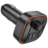 АЗП з FM-модулятором BOROFONE BC59 Heroic car BT FM transmitter Black