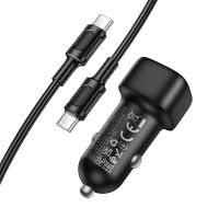 Автомобільний зарядний пристрій BOROFONE BZ34B Cloud PD38W(1C1A) set (C to C) Black