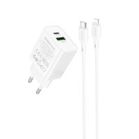Зарядний пристрій USB / Type-C 20W (2 in 1) Borofone A88A (Кабель Type-C на Lightning 3.0Q)