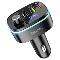 АЗП з FM-модулятором HOCO E62 Fast PD20W+QC3.0 car BT FM transmitter Black