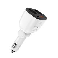 Автомобільний зарядний пристрій HOCO Z28 Power ocean cigarette lighter in-with digital display White