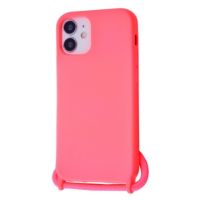 Чохол (Lanyard Case) для iPhone 12 Mini зі шнурком Bright Pink