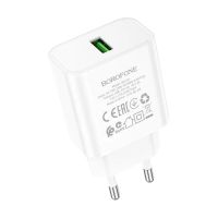 Зарядний пристрій BOROFONE BA72A Spring single port QC3.0 charger White