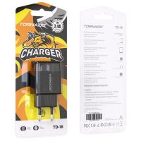 Зарядний пристрій TORNADO TD-16 (2x USB / 2.4A) Black
