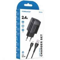 Зарядний пристрій TORNADO TD-16 (2x USB / Кабель Micro USB / 2.4A)
