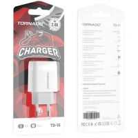 Зарядний пристрій TORNADO TD-16 (2x USB / 2.4A) White