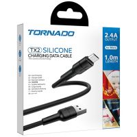 Кабель Micro USB TORNADO TX2 Silicone (1m / 2.4A) Black