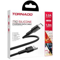 Кабель USB Type-C TORNADO TX2 Silicone (1m / 3A) Black