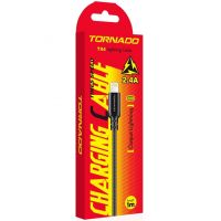 Кабель USB Lightning TORNADO TX4 Nylon (1m / 2.4A) Black