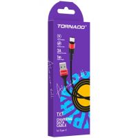 Кабель USB Type-C TORNADO TX7 (1m / 3A) Black-Red
