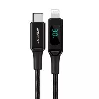 Кабель USB Type-C на Lightning ACEFAST C6-01, 3A, 30W, 1.2m, nylon, zinc connectors, Black