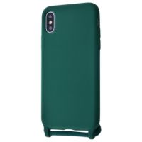Чохол (Lanyard Case) для iPhone X / Xs зі шнурком Forest Green