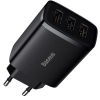 Зарядний пристрій Baseus Compact  Charger 3U 17W EU Black